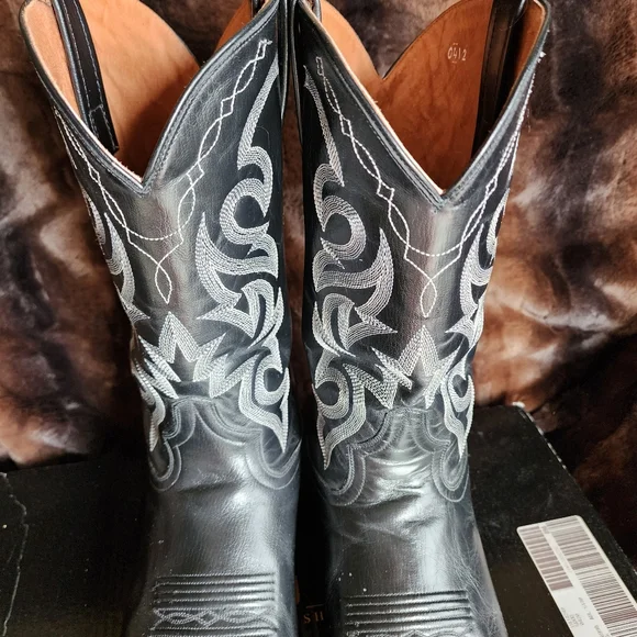 Dan Post Mens Cowboy Boots Black Leather 2110 13 EW Mignon Corona - Picture 3 of 7